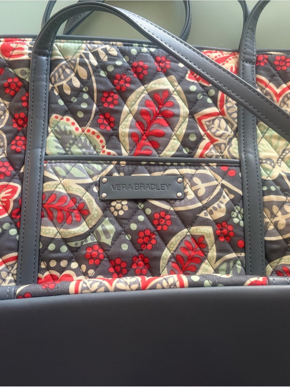 Vera Bradley Quilted Tote in Paisley Bouquet pattern.